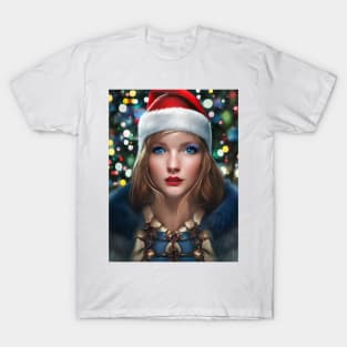 Portrait Of Female Santa T-Shirt